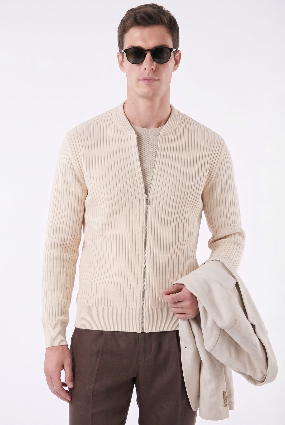 Sueter Masculino Casual com Fecho em Zíper
