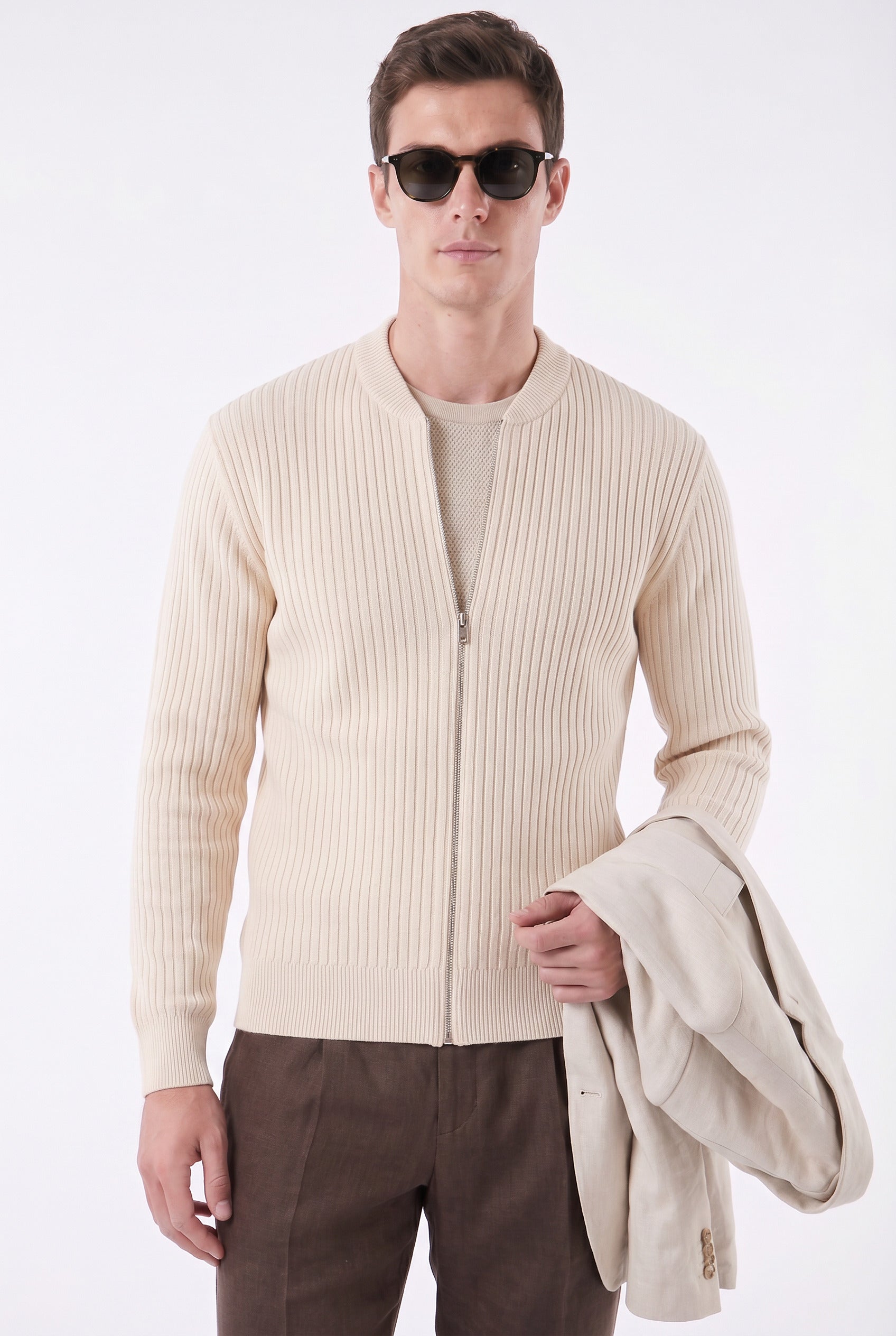 Sueter Masculino Casual com Fecho em Zíper