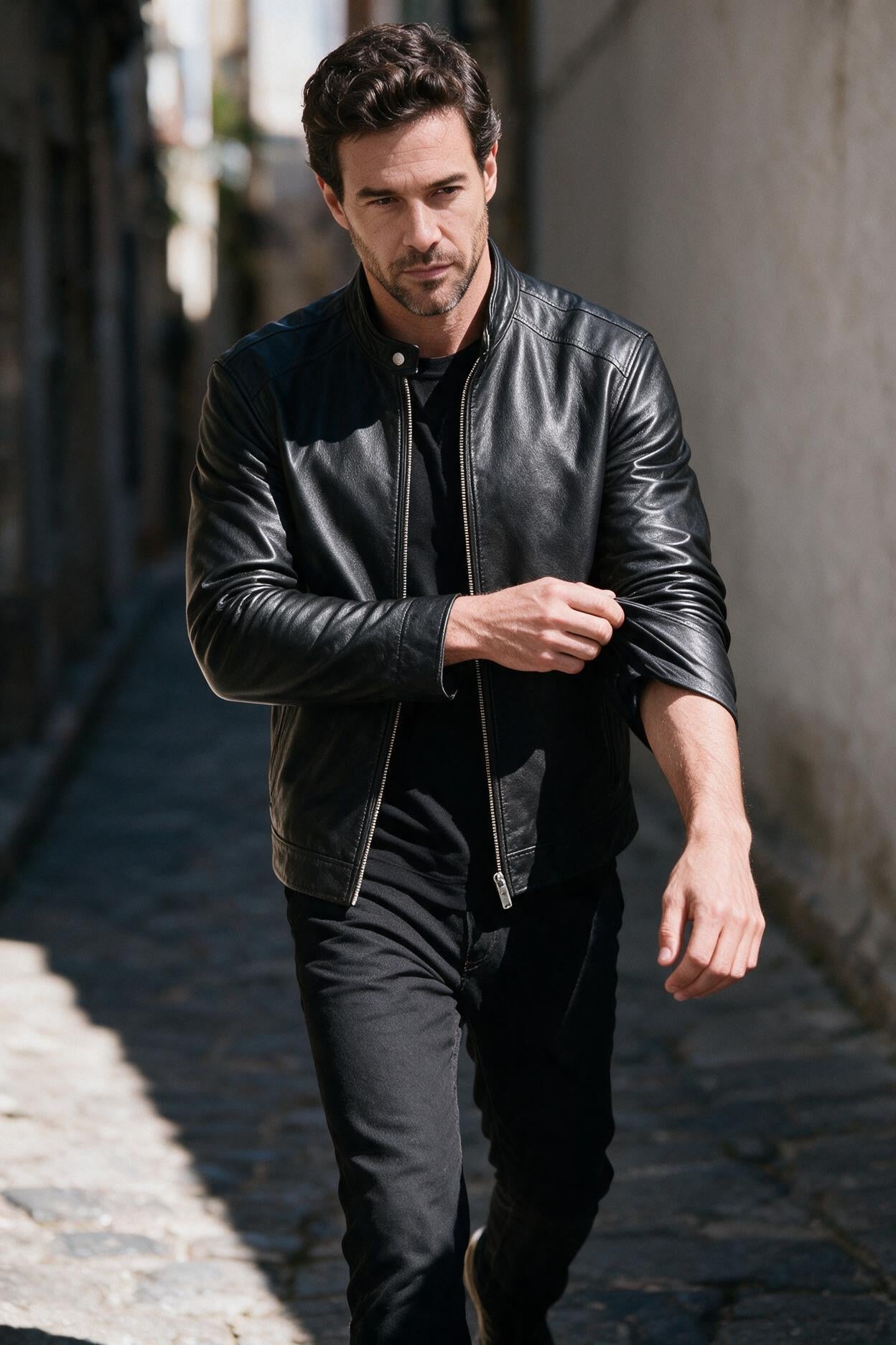 Jaqueta Masculina de Couro Slim Biker (Cópia)