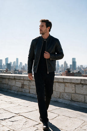 Jaqueta Masculina de Couro Slim Biker (Cópia)