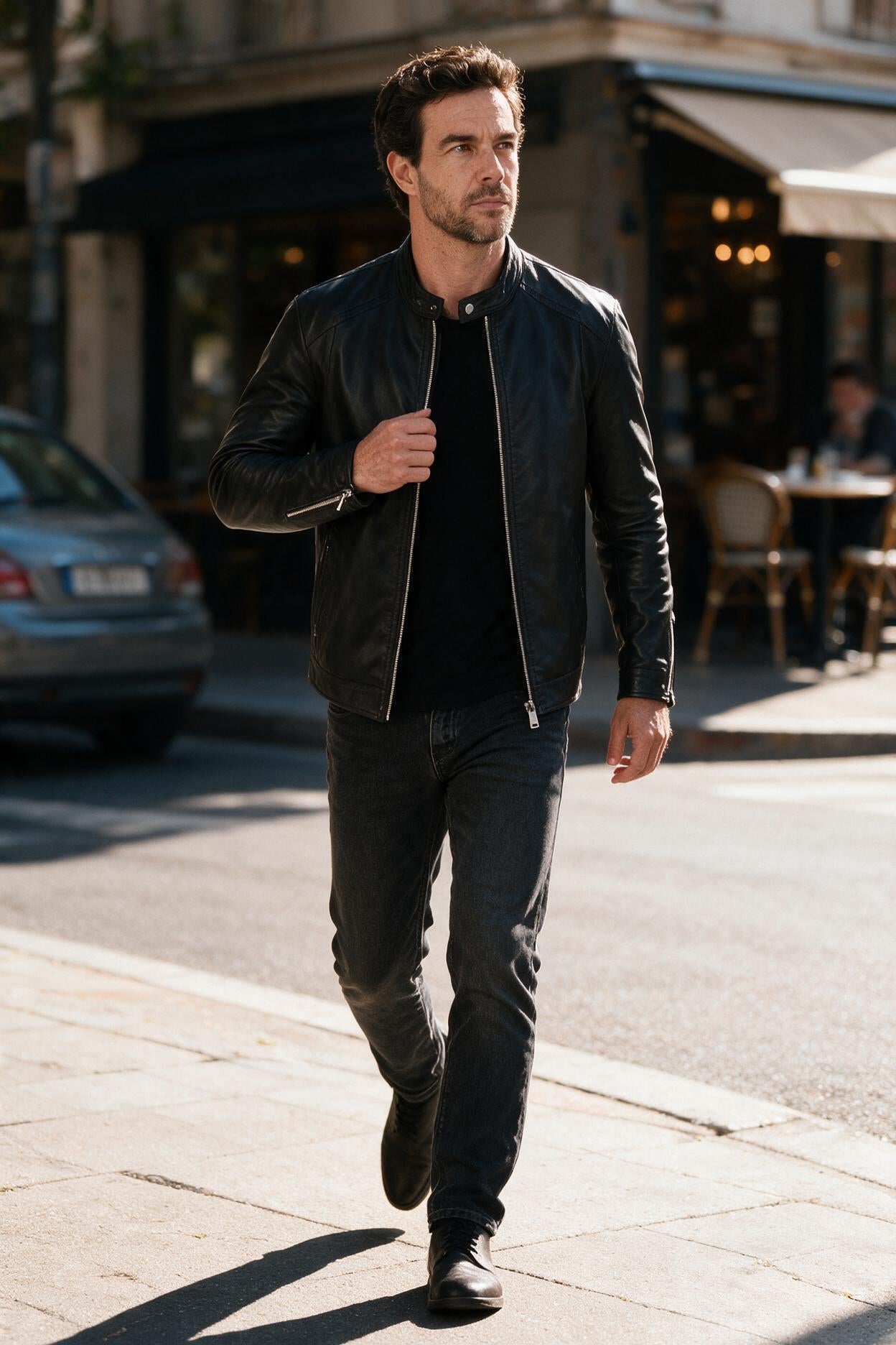 Jaqueta Masculina de Couro Slim Biker (Cópia)