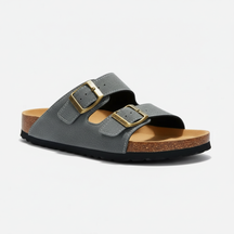 Sandália Masculina Premium em Camurça Cálion Cinza Escuro